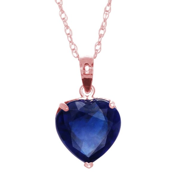 14K GOLD NECKLACE WITH 10mm HEART SAPPHIRE